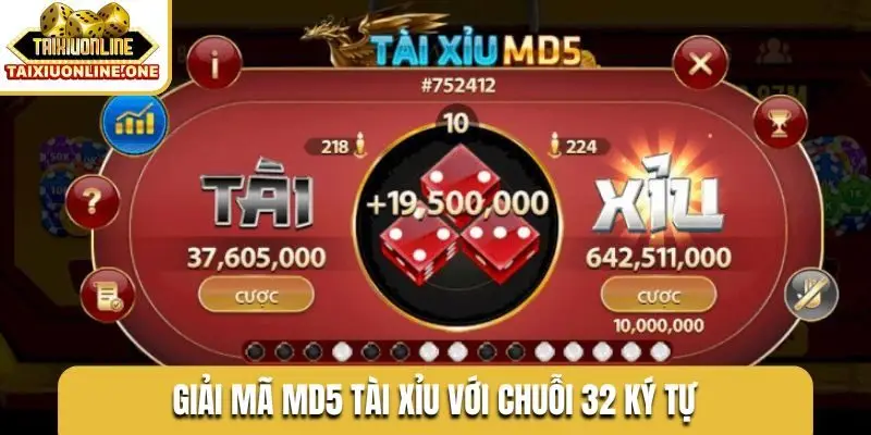Giải mã MD5 tài xỉu với chuỗi 32 ký tự